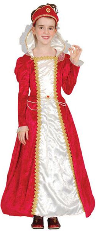 Children's Red Princess Medieval Costume