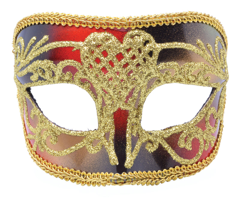 Red Gold Masquerade Mask Men's