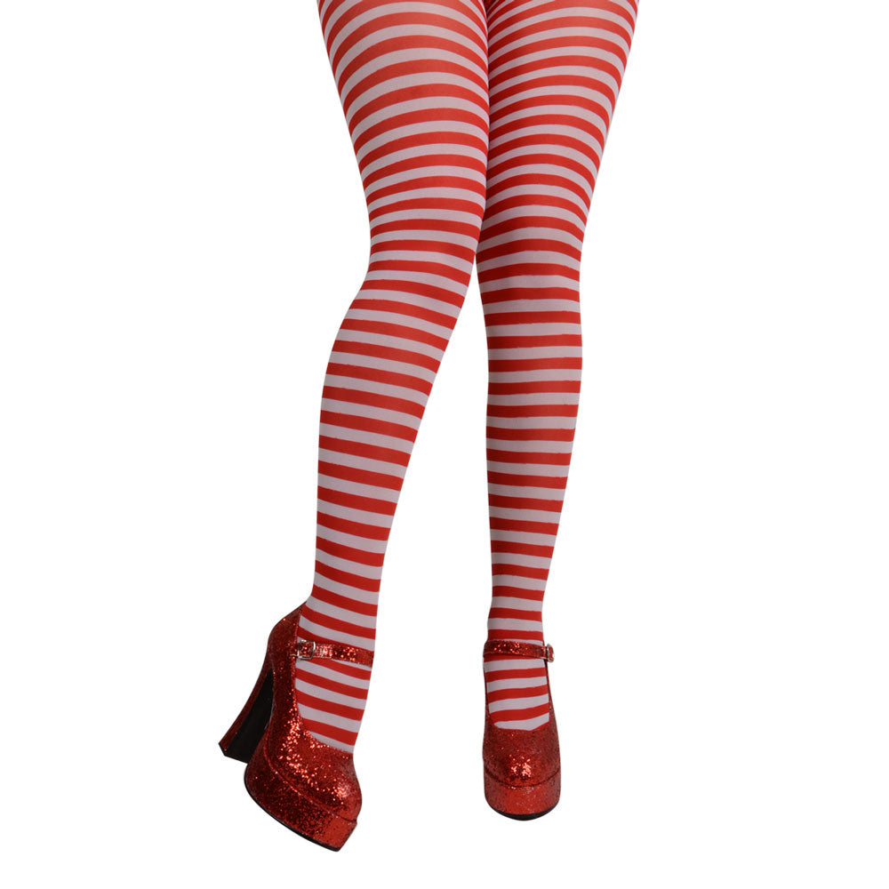 Red and White Candy Cane Tights Costume Accessory
