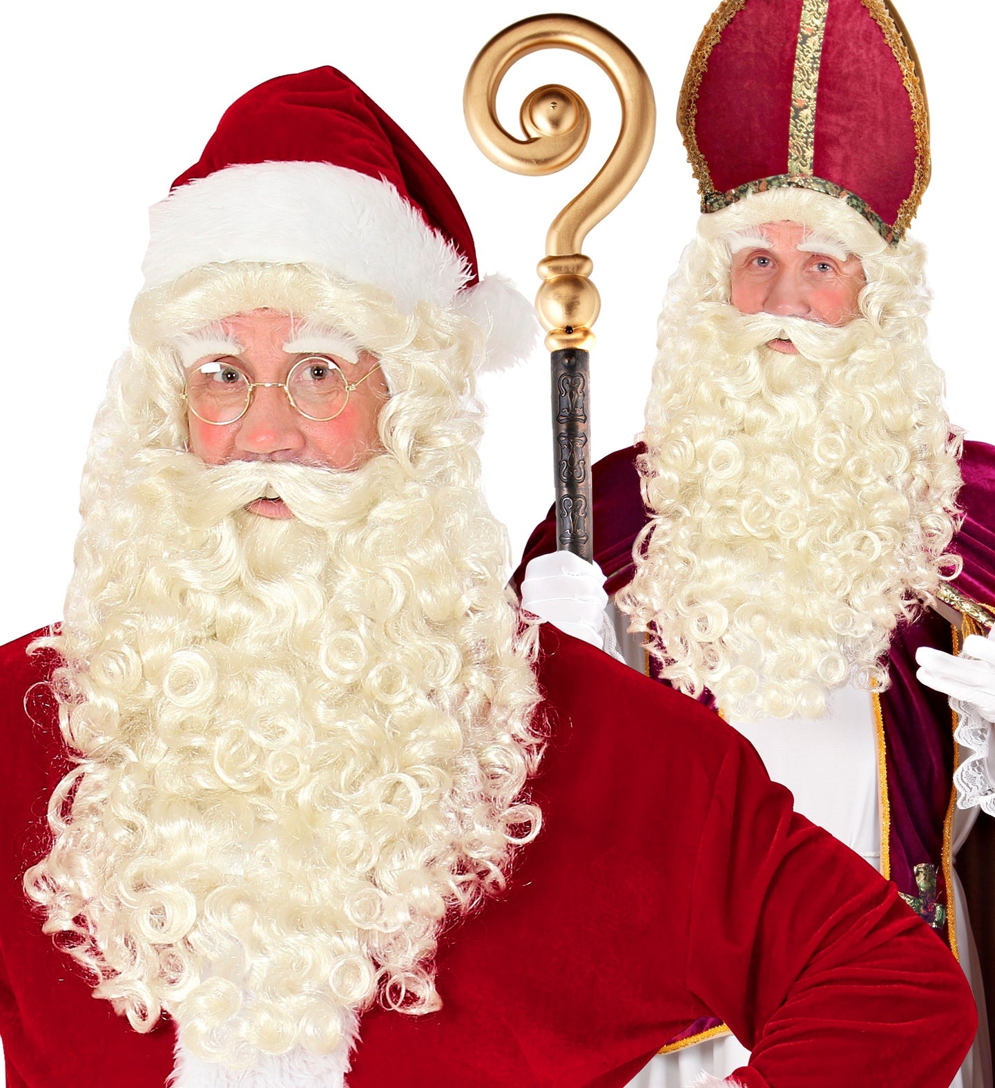 Santa Claus or Saint Nicholas Wig, Beard & Eyebrow Set