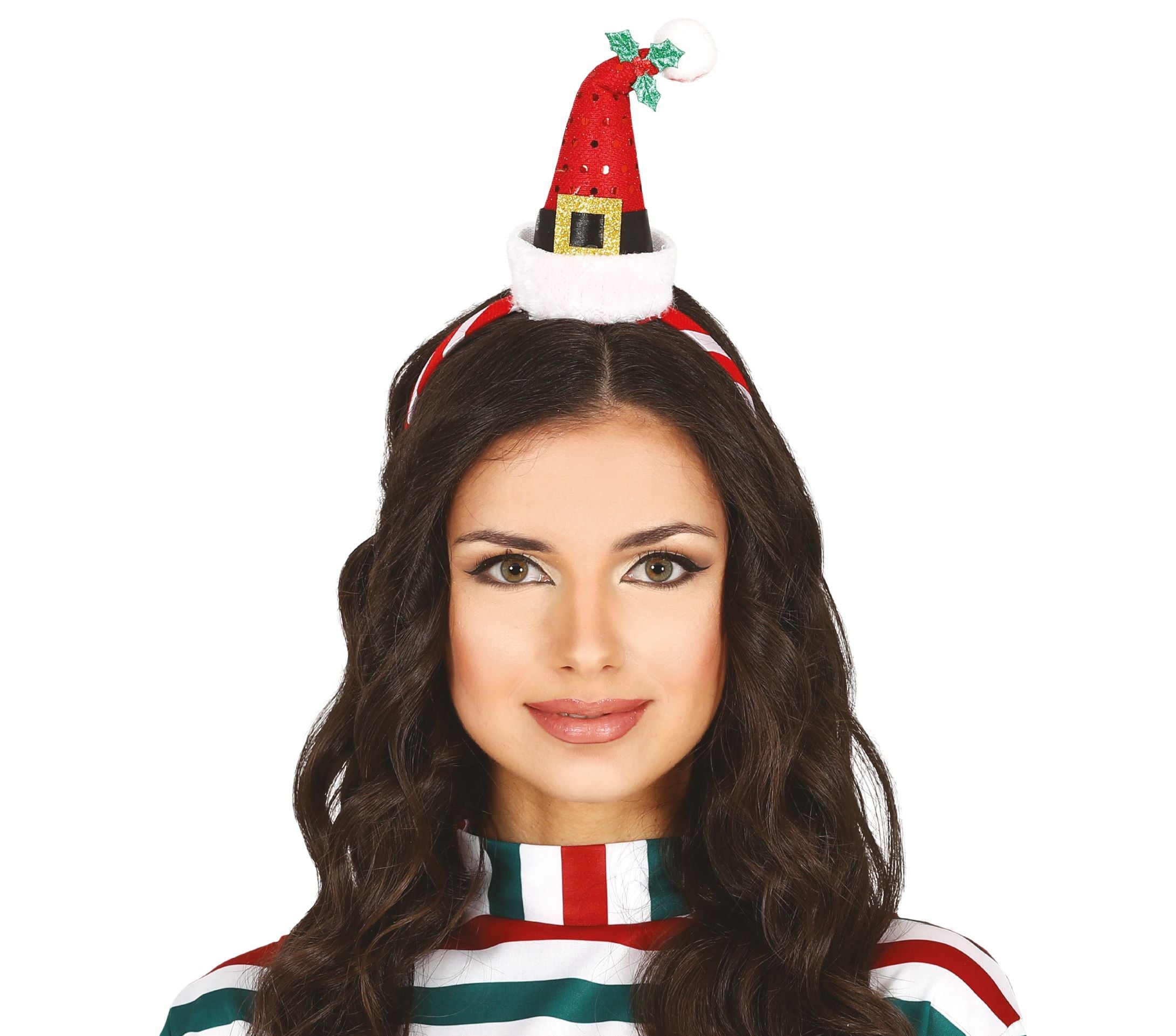 Santa Hat on Candy Cane Headband