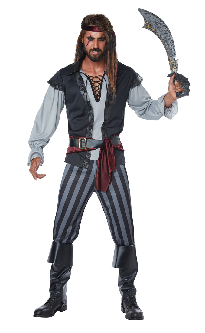 Set sail and become the scourge of the seven seas in this deluxe adult men's Scallywag Pirate costume.