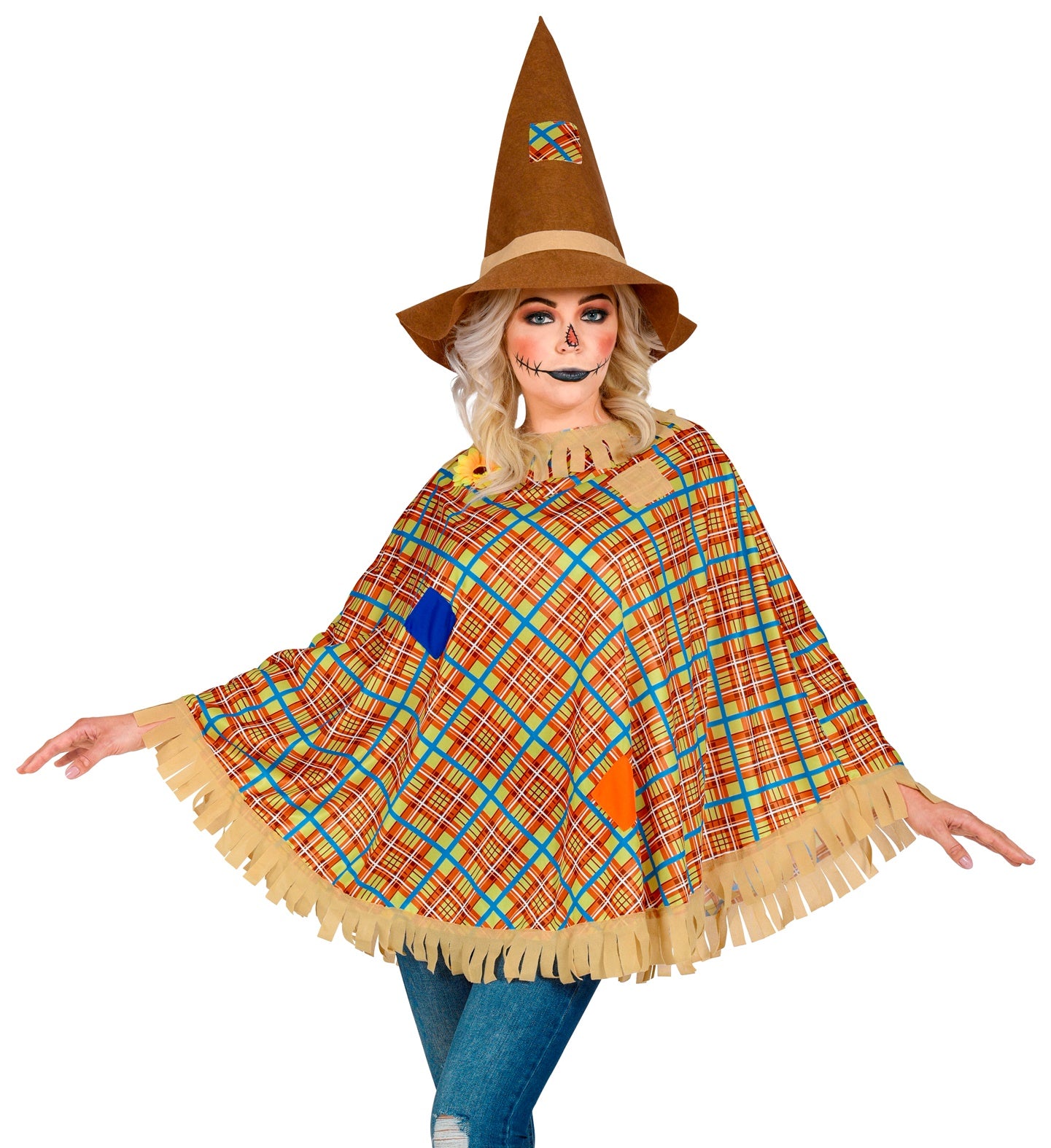 Scarecrow Poncho Adult Ladies Costume