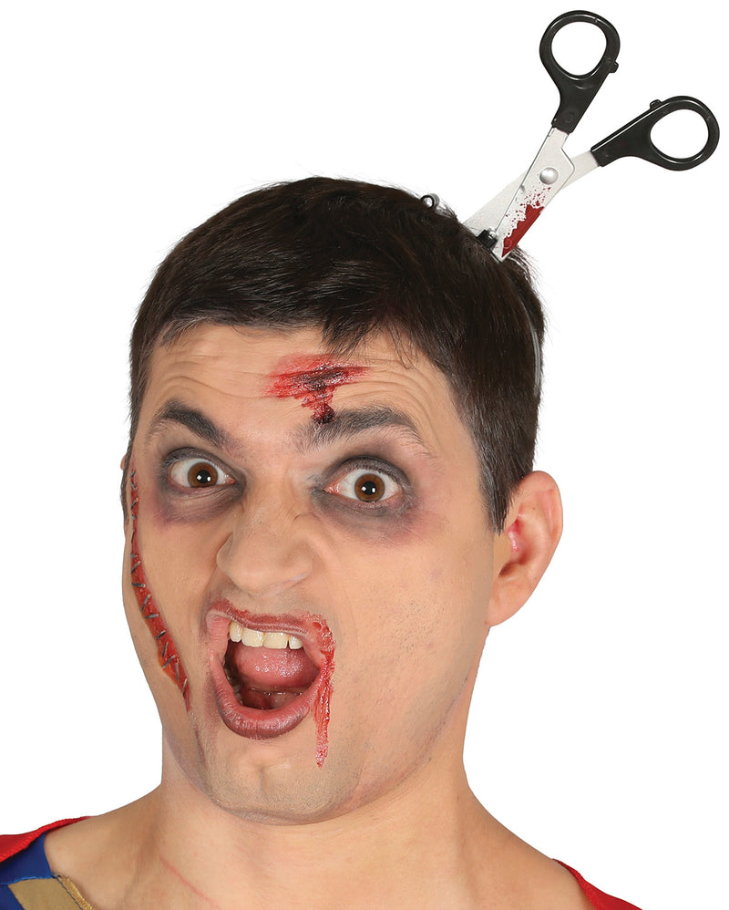 Scissors in Head Halloween or fancy dress prop. 