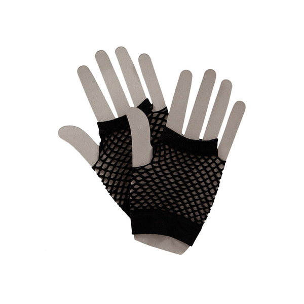 Black Short 1980's Net Gloves