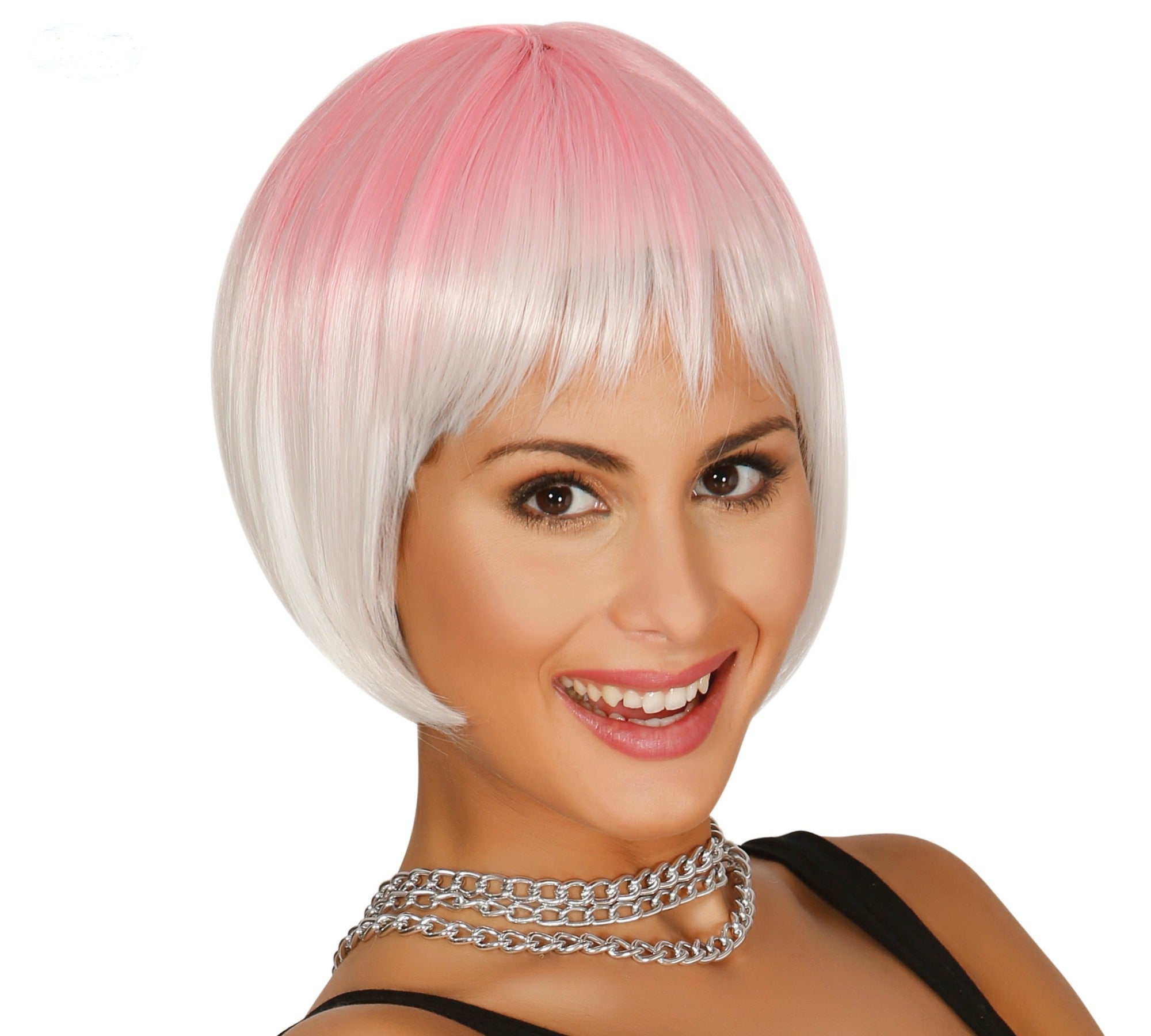 Short Pink Wig Two Tone