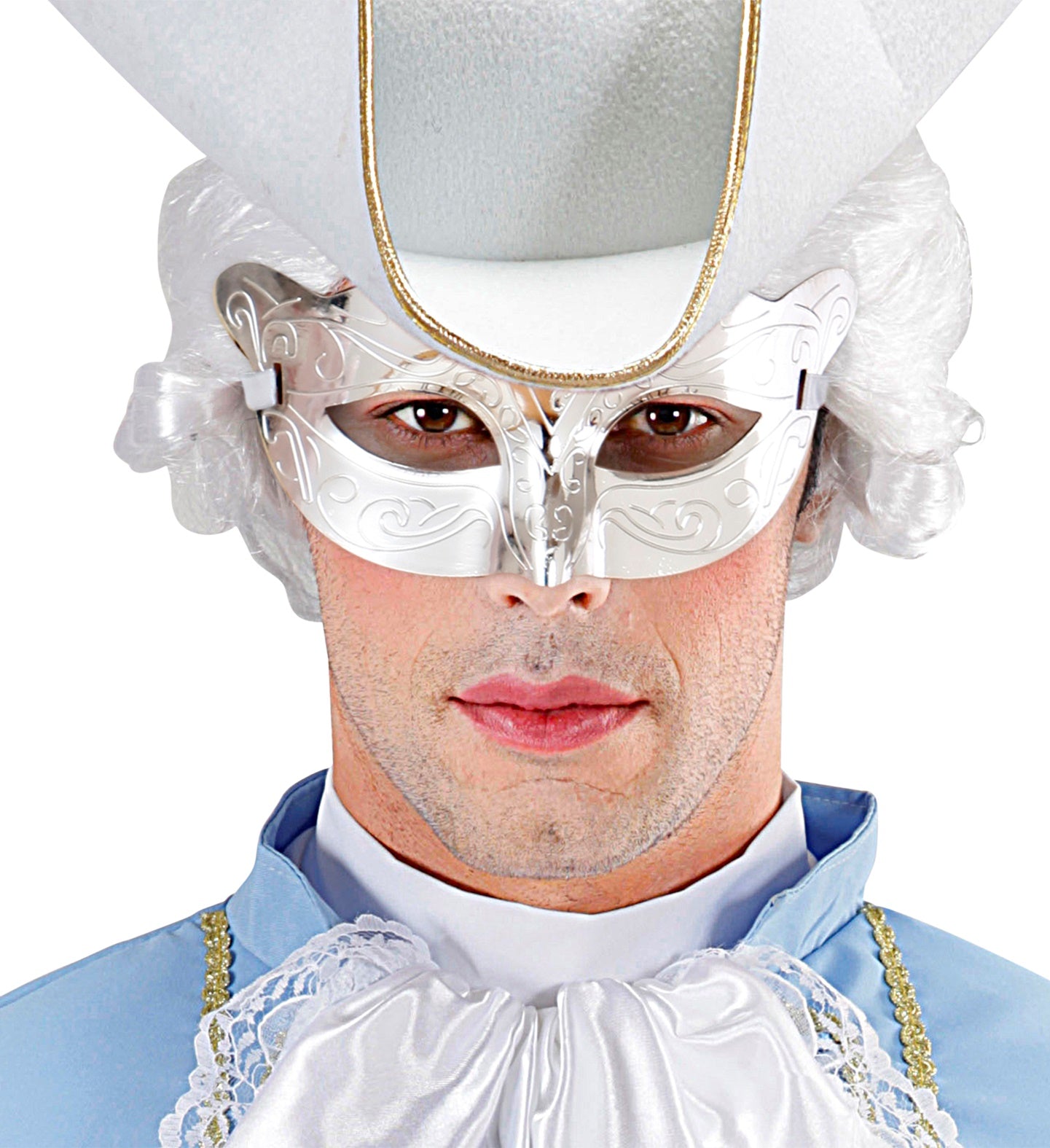 Silver Metallic Venetian Eye-mask for men
