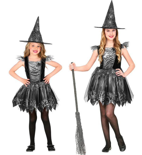 Silver Spider Witch Costume Children's