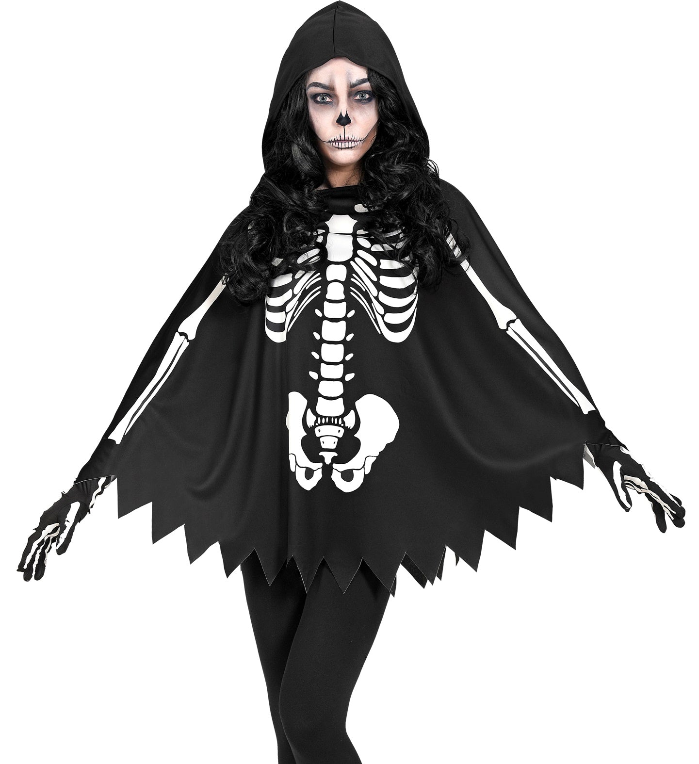 Ladies Skeleton Adult Poncho