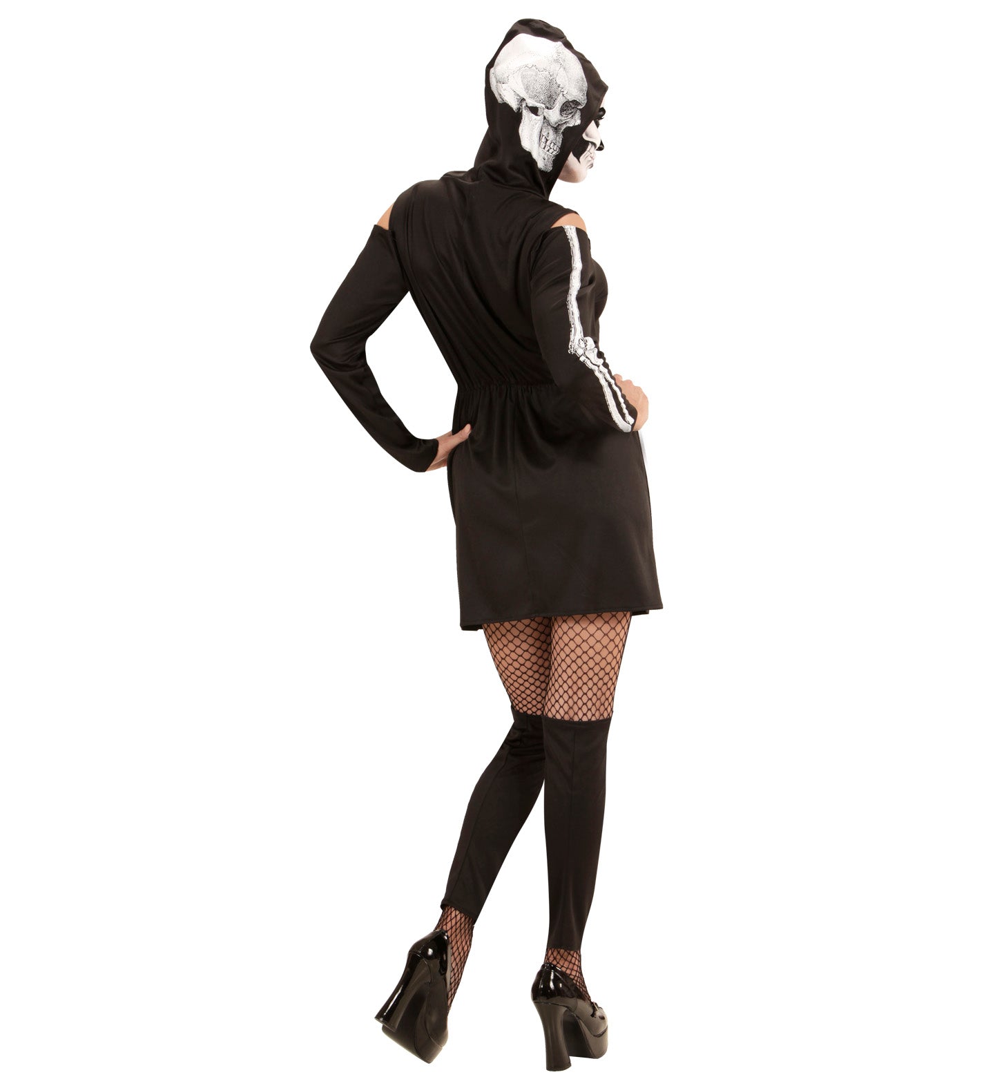Skeleton Hooded Dress Costume Adult rear
