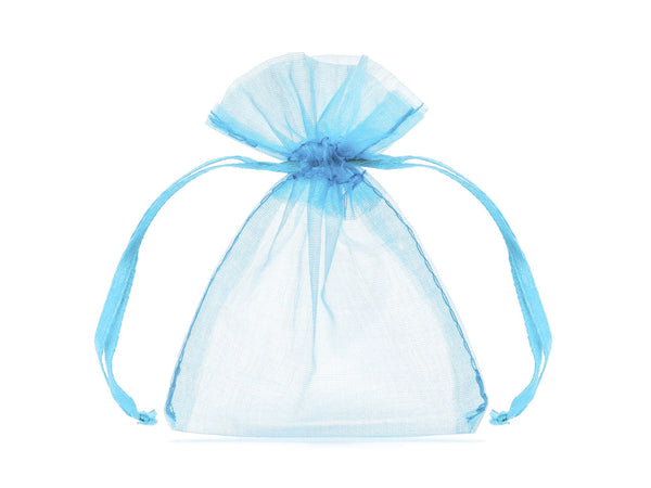 Sky Blue Organza Bags 7.5 X10cm Pack of 10