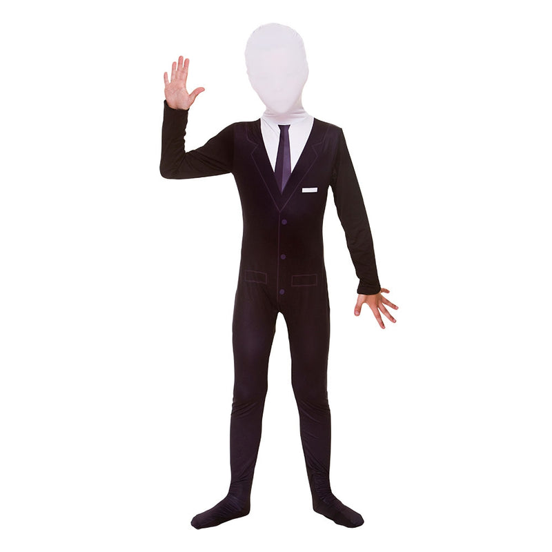 Children's Slenderman Tuxedo Skinz Costume Boys