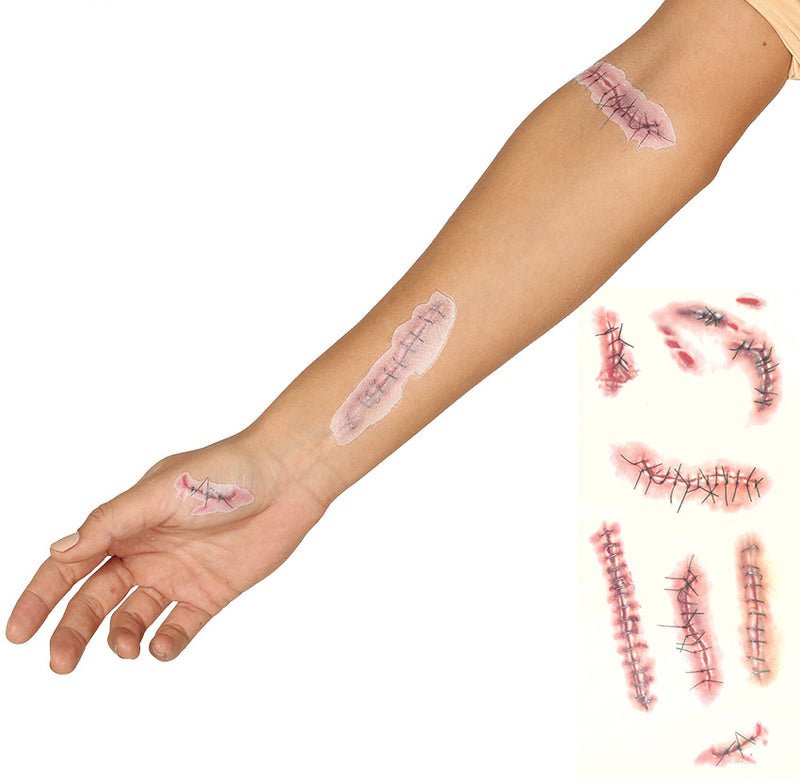Stitched Wounds Temporary Tattoo