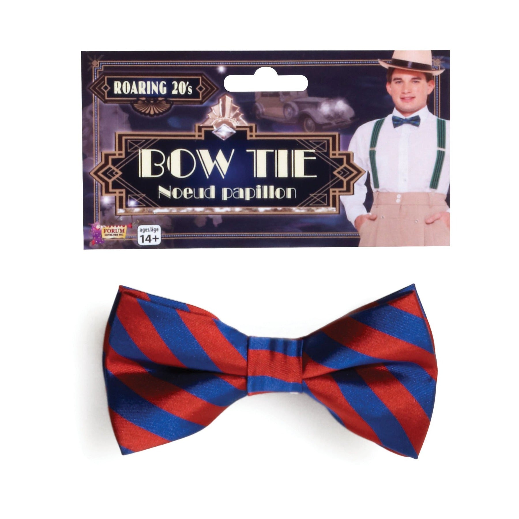 Striped Red And Blue Bow Tie