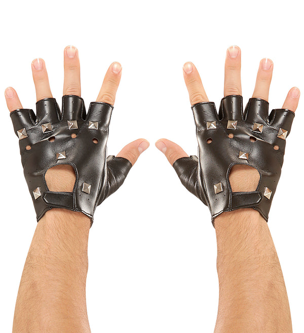 Studded Fingerless Punk Rock Gloves