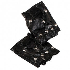 Studded Fingerless Punk Gloves