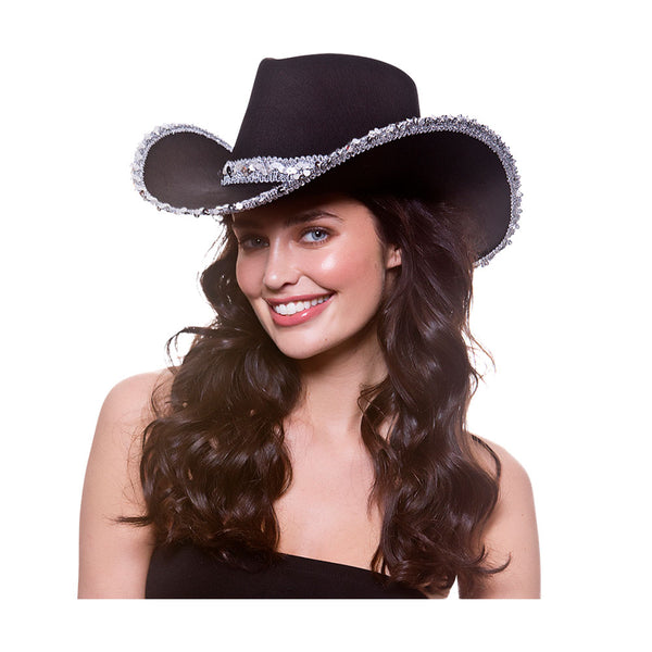 Texan Cowboy Hat Black with Sequins