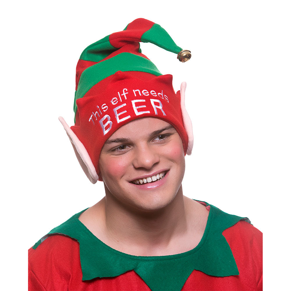This Elf Needs Beer Christmas Hat