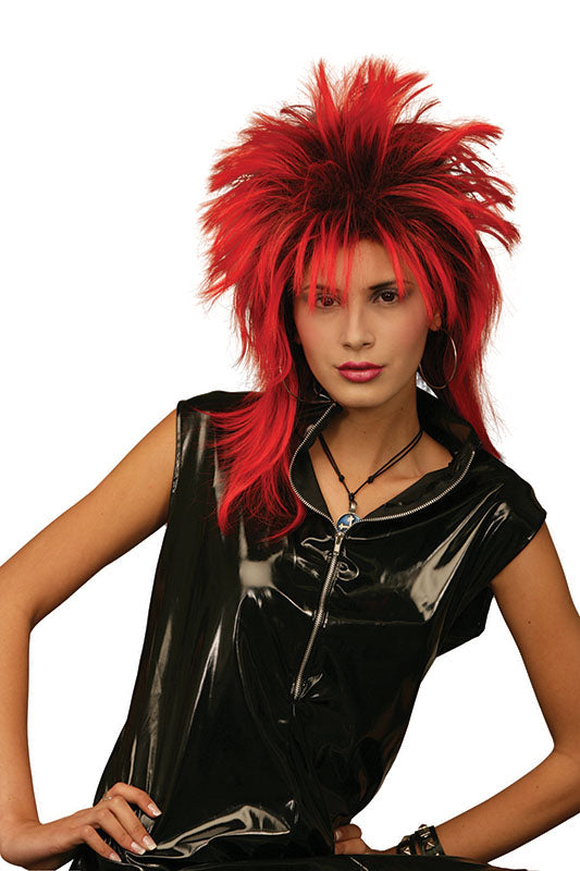 Deluxe Black and Red Tina Turner Wig