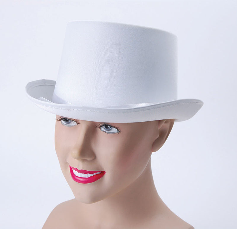 Top Hat White Satin Look