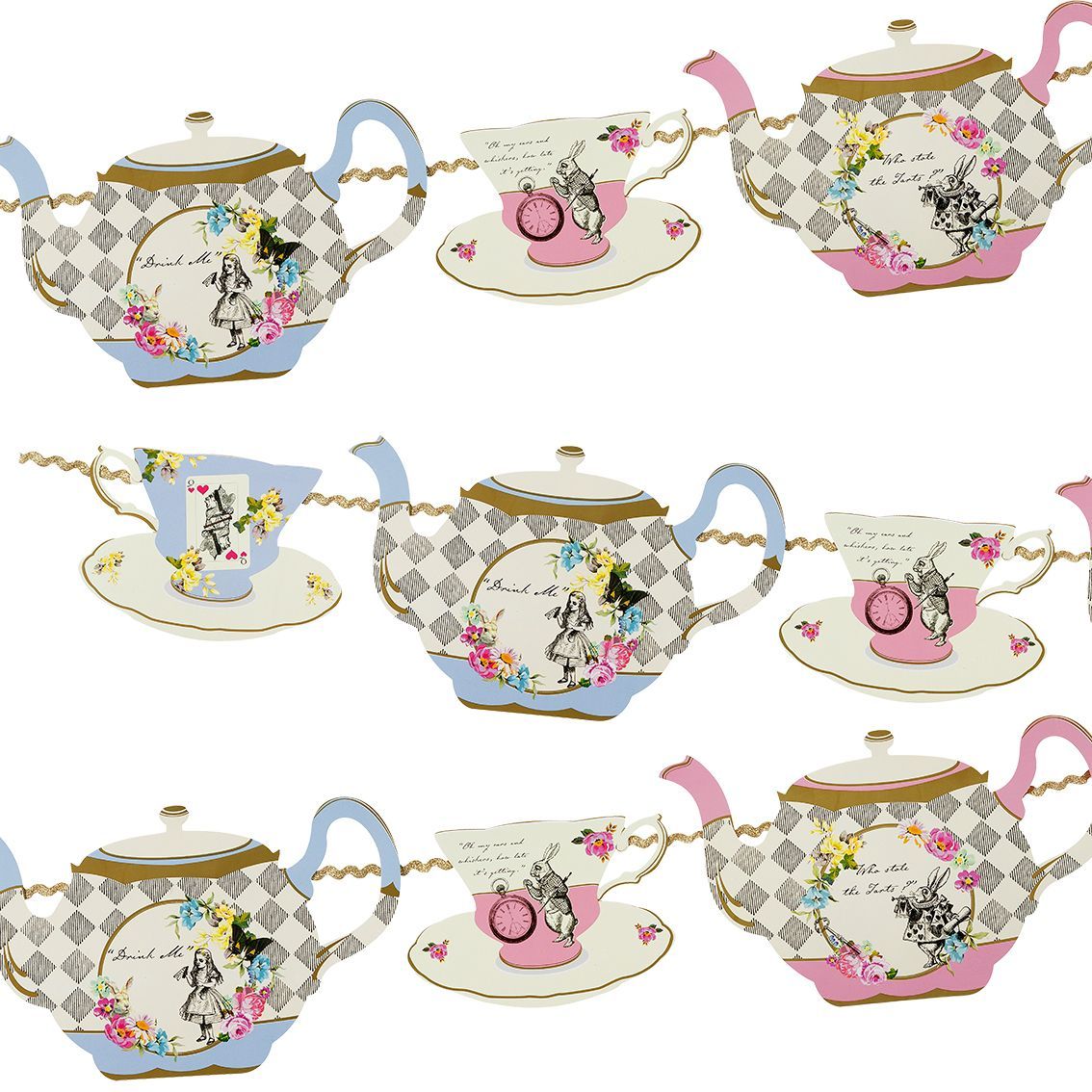 Truly Alice Teapot Bunting decoration