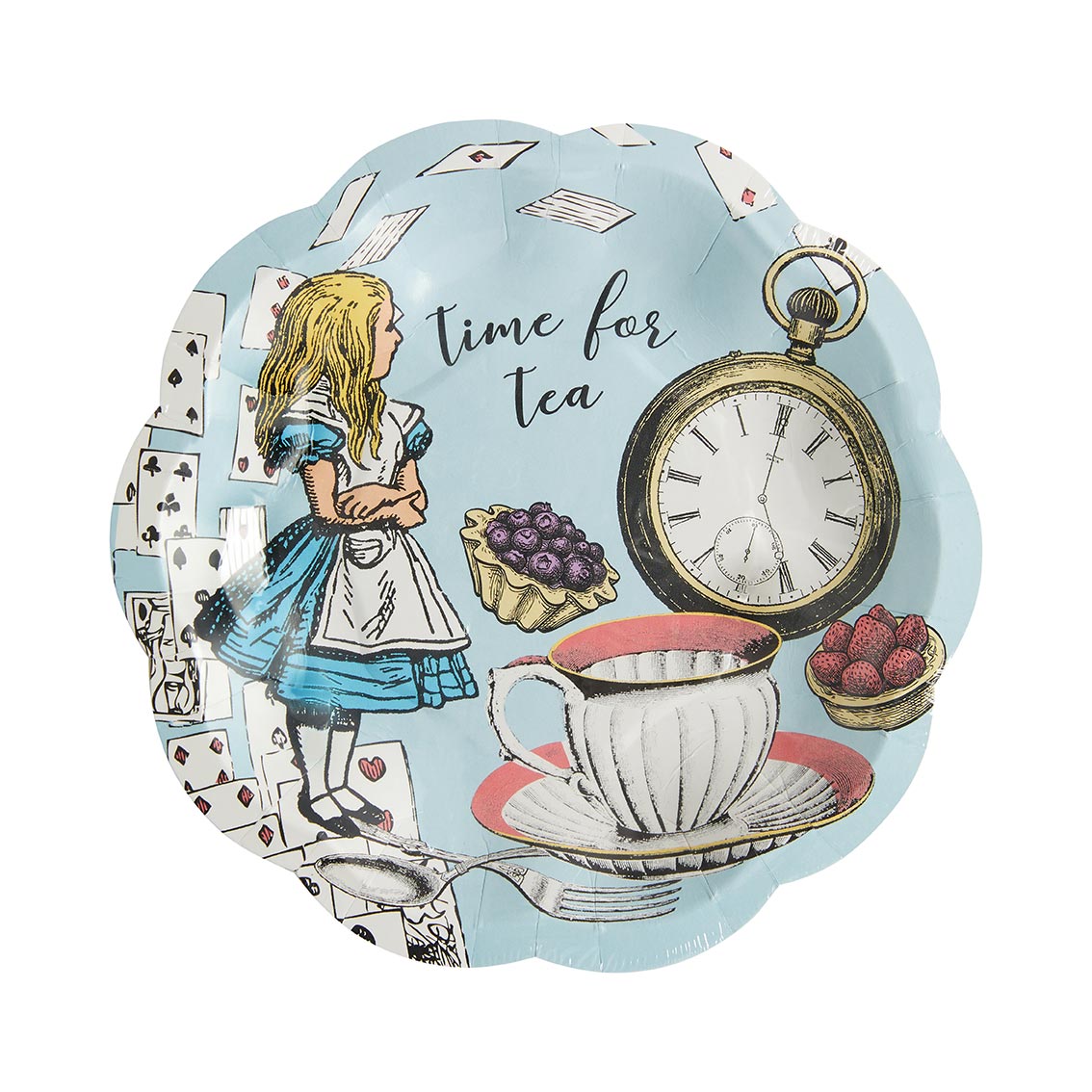 Truly Alice in wonderland Blue Paper Plates