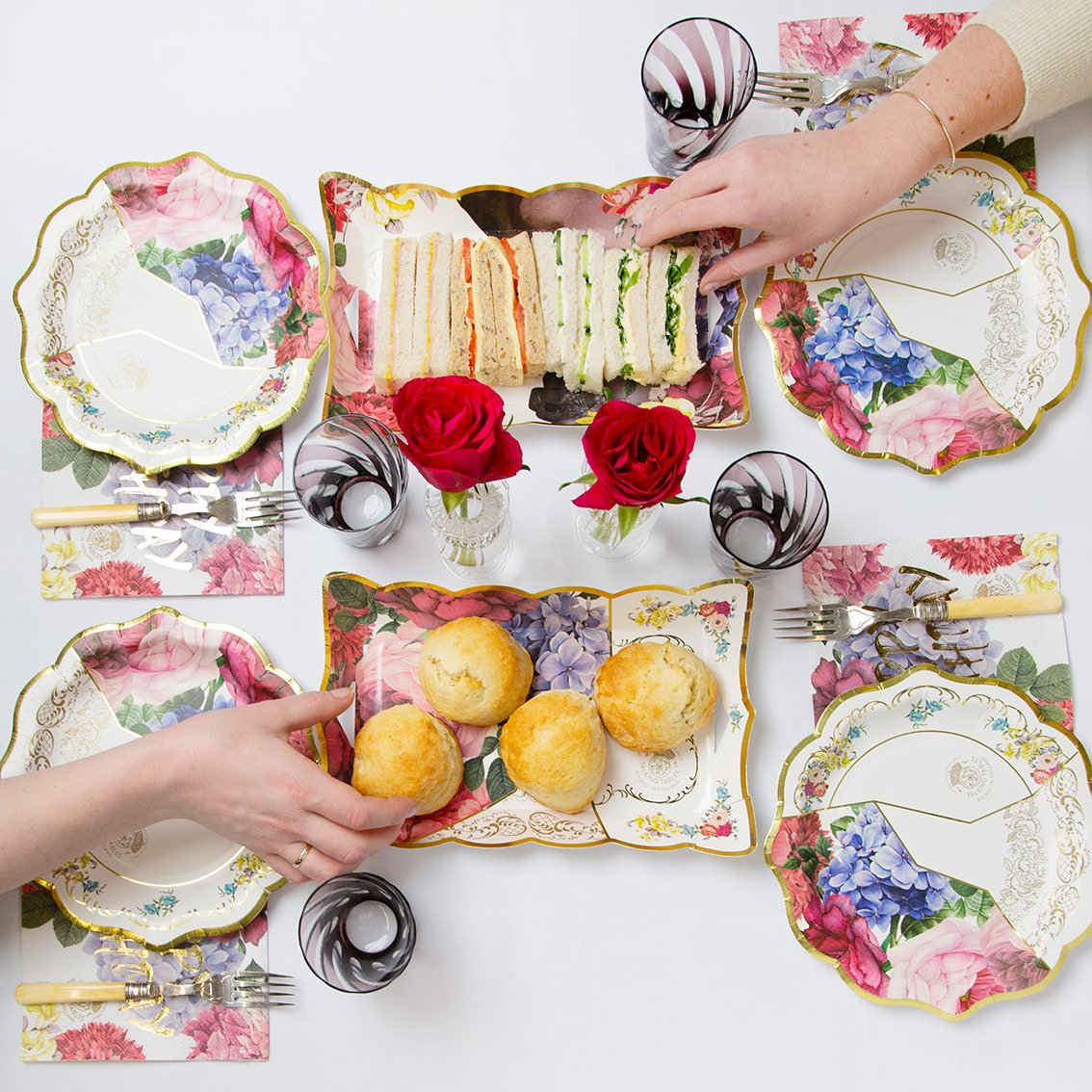 Truly Scrumptious Floral Serving Platter Party supplies