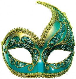 Turquoise And Gold Half Face Mask