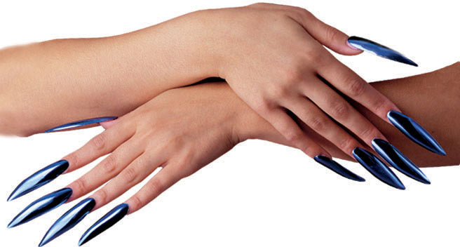 Blue Vampire Finger Nails
