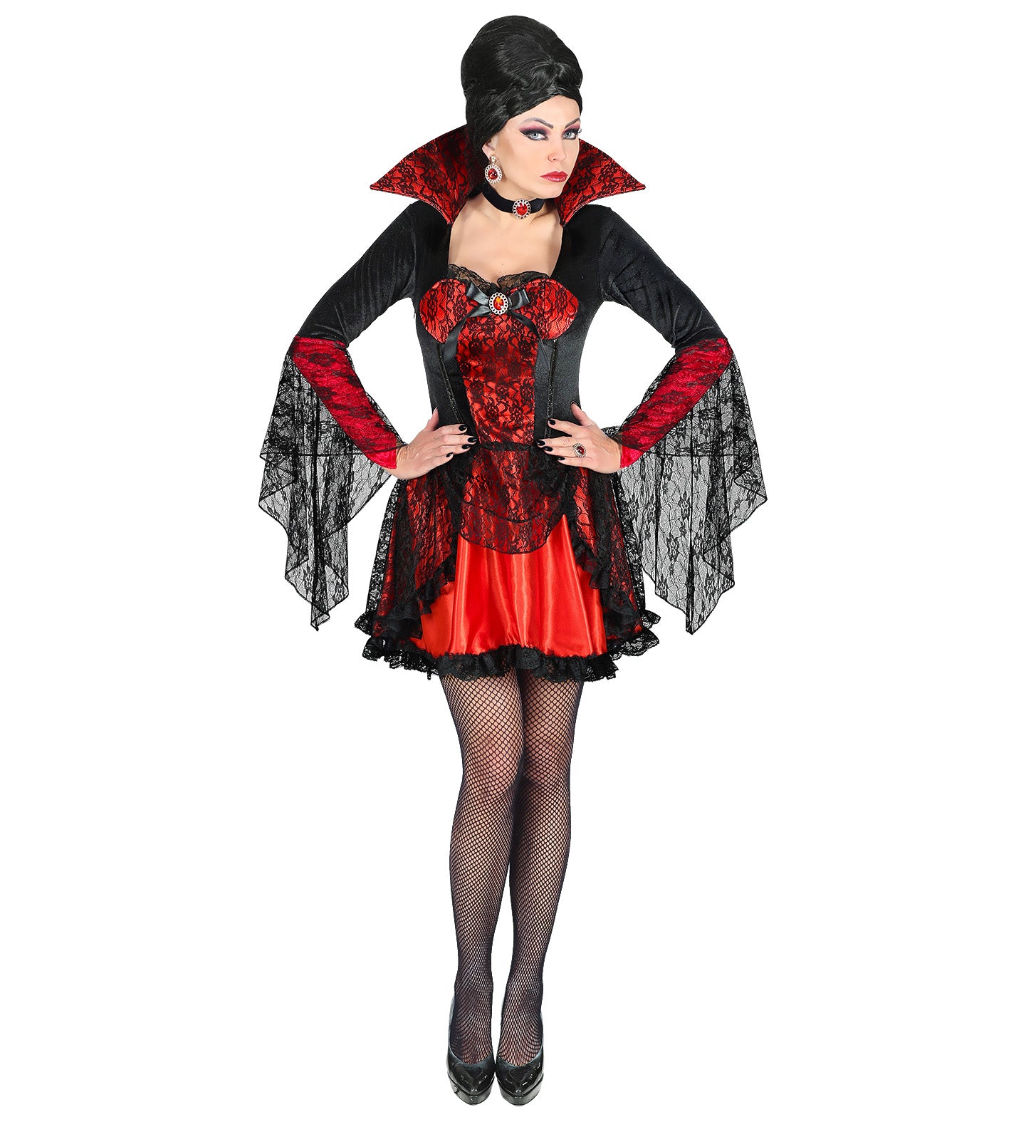 Vampiress Costume Red And Black adult