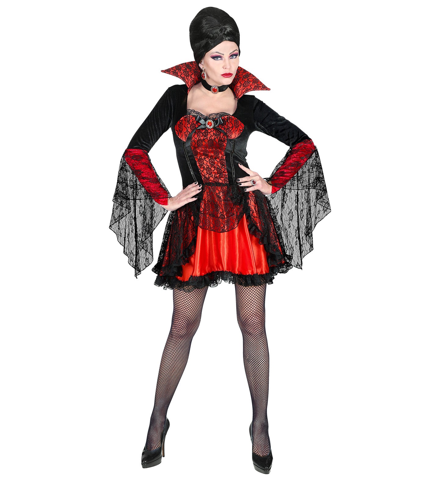 Vampiress Costume Red And Black