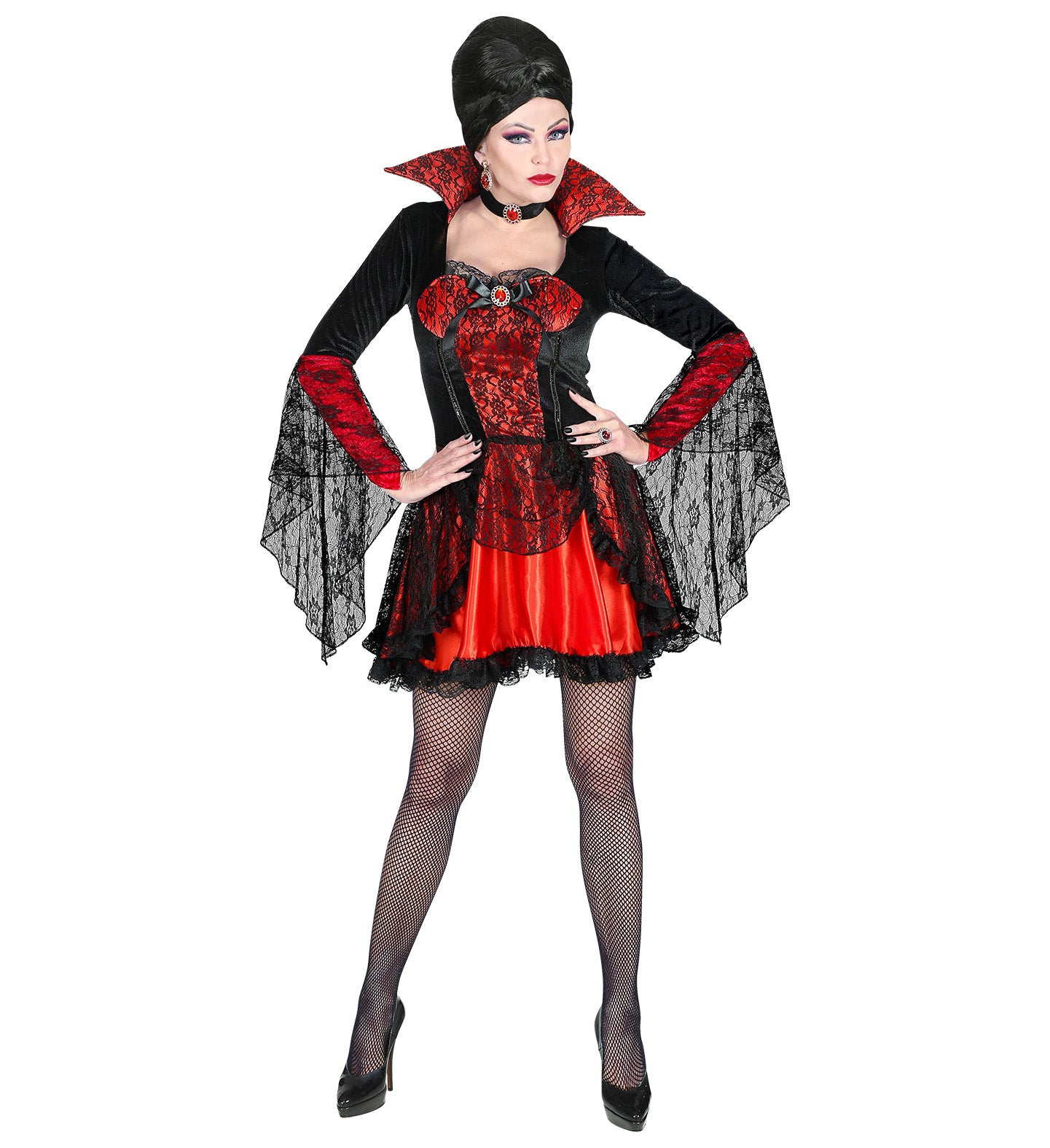 Vampiress Costume Red And Black for woman