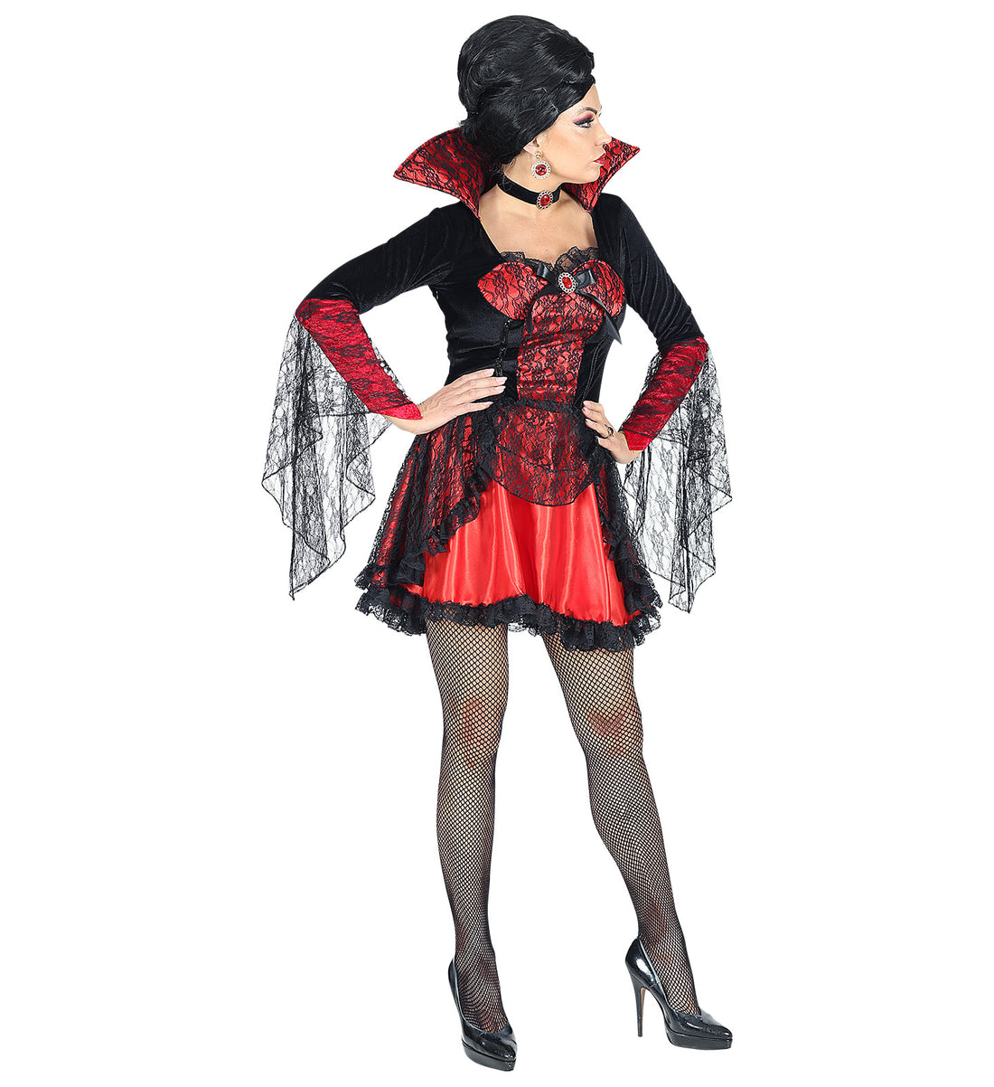 Vampiress Costume Red And Black