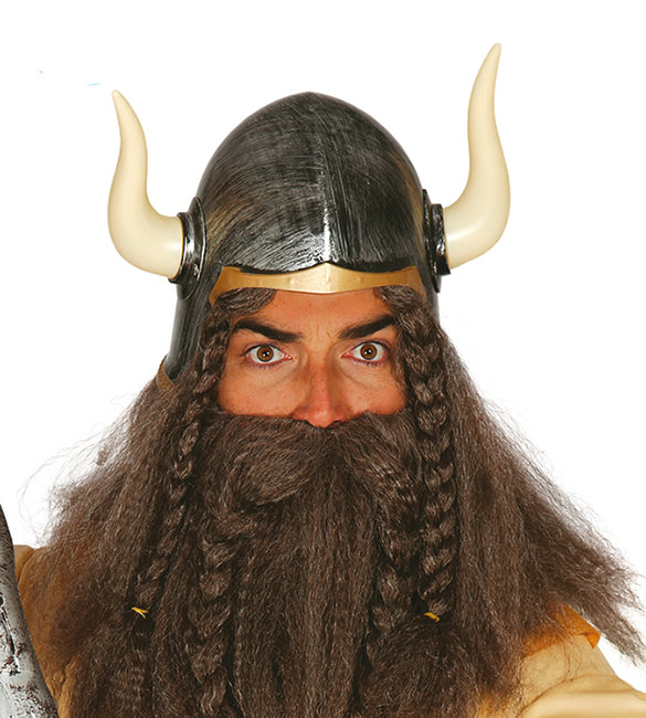 Viking or barbarian fancy dress helmet.
