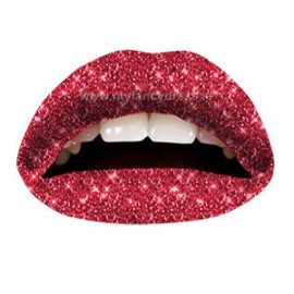 Violent Lips Red Glitter Temporary Lip Tattoos