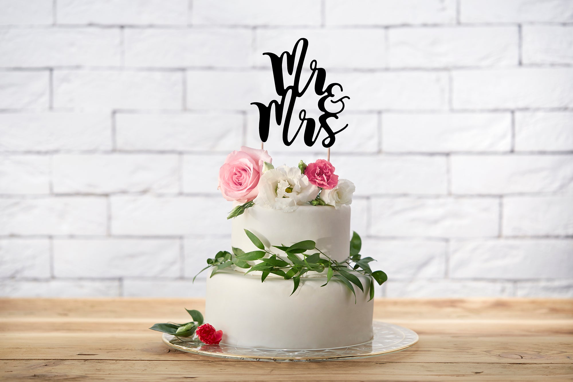 Wedding Cake Topper Mr & Mrs Black