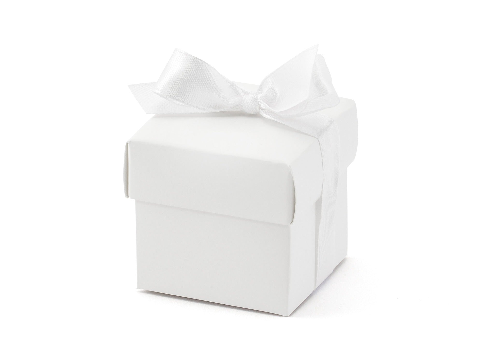Cake Boxes with Ribbon White