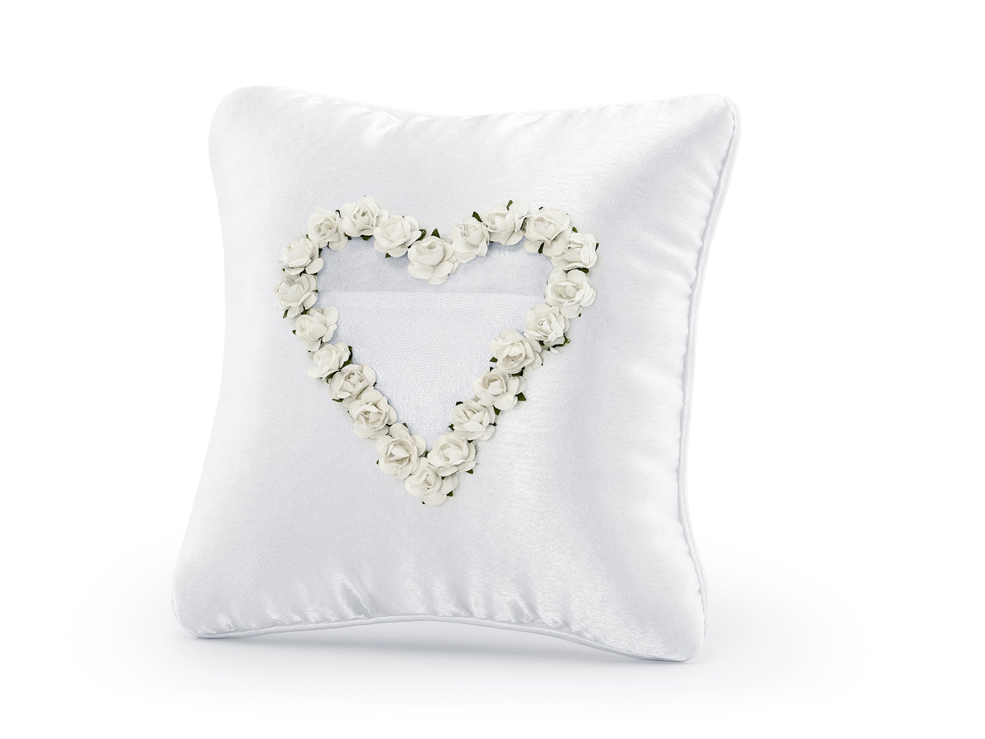 White Flower Ring Bearer Pillow