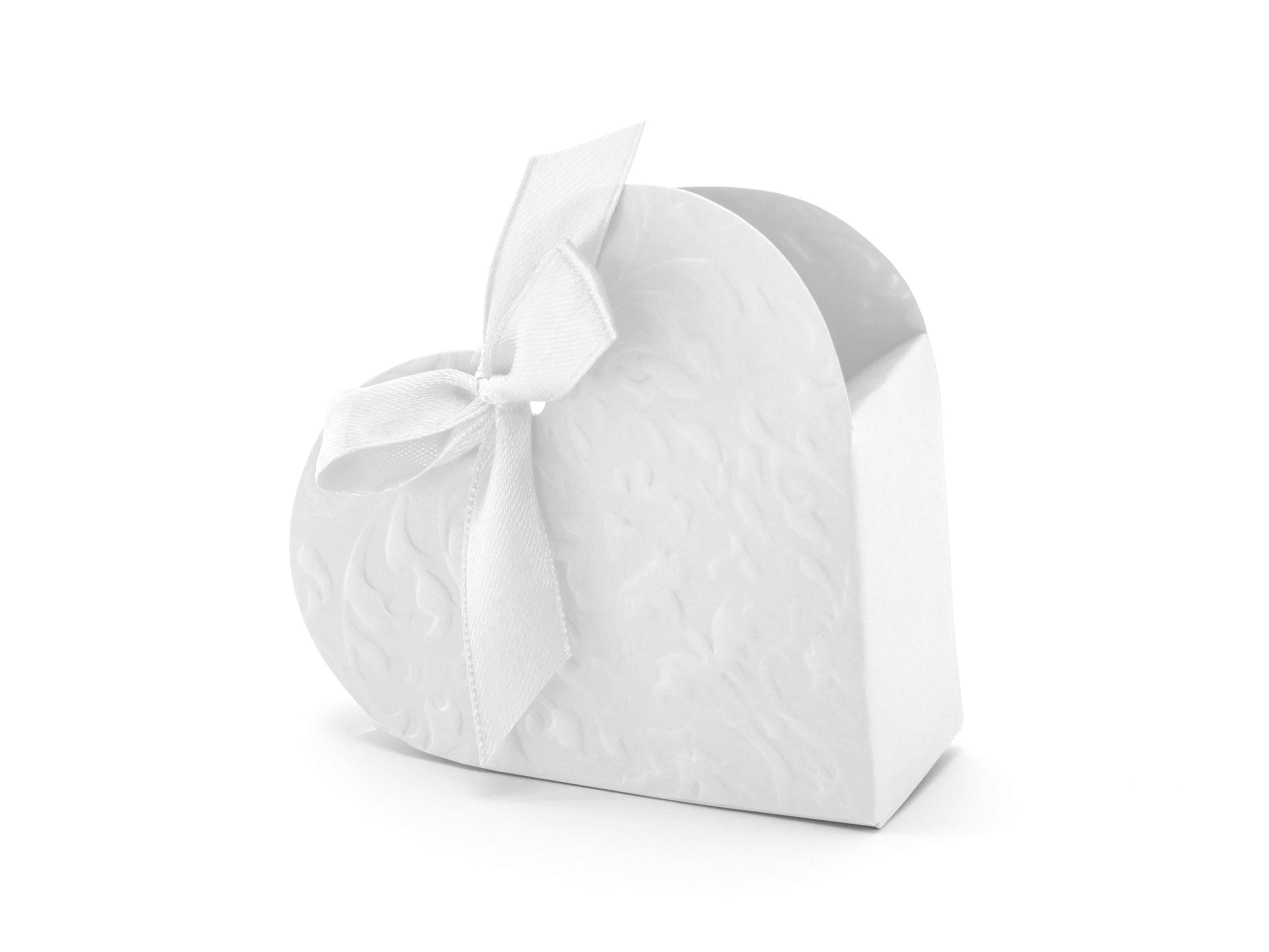 White Heart Favor Boxes
