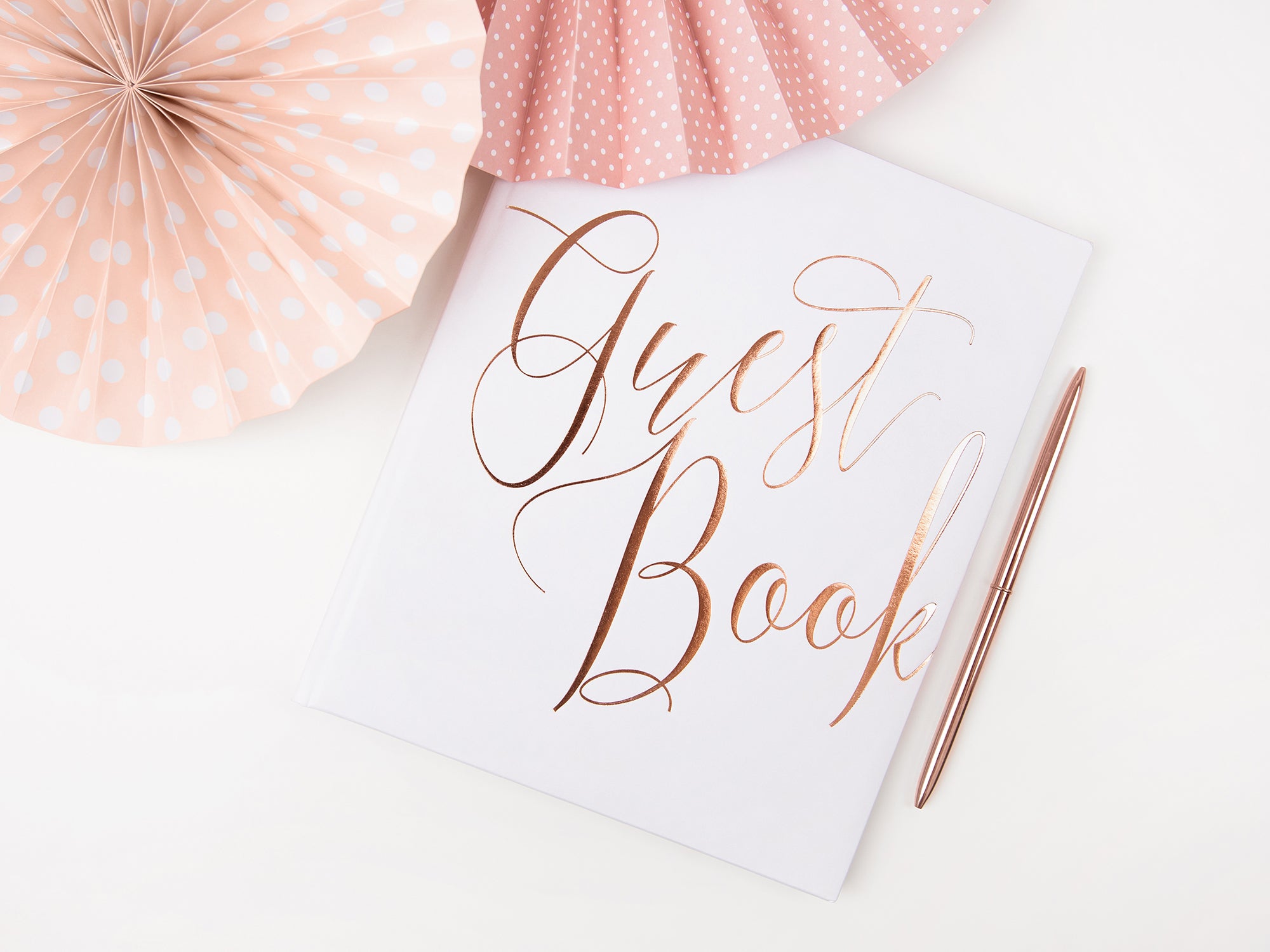 Wedding White & Rose Gold Guest Book