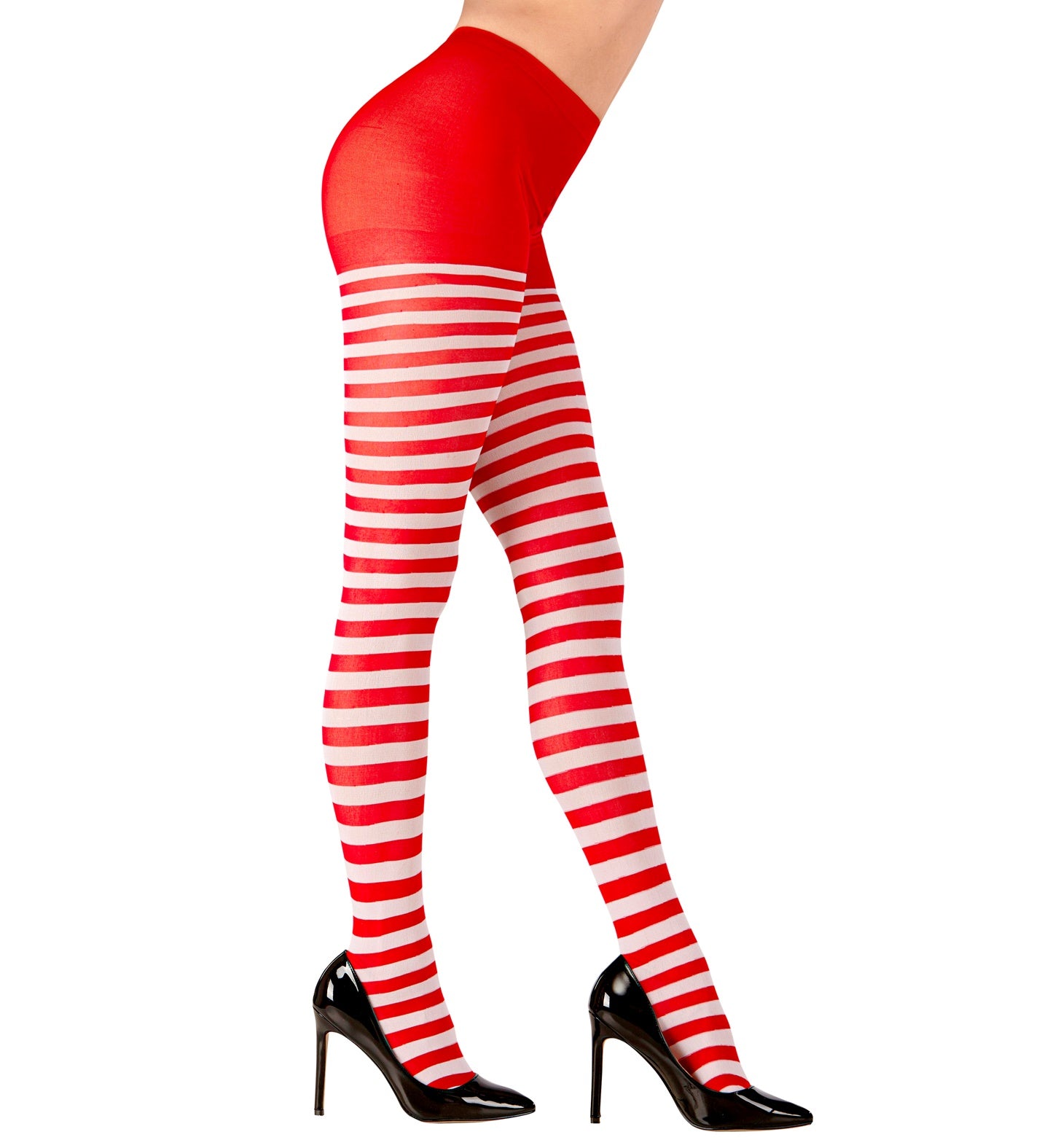 White and Red candy cane Striped Tights