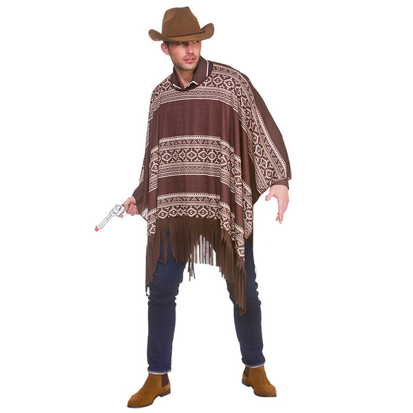 Wild West Clint Eastwood Cowboy Fancy Dress Costume Poncho
