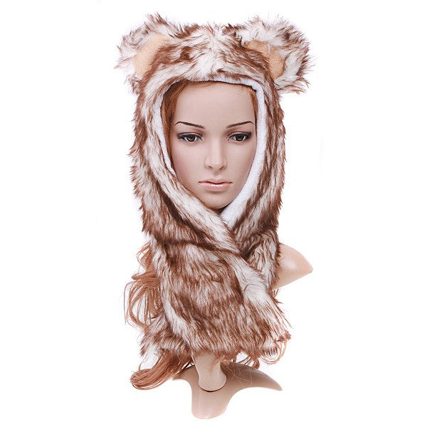 Wolf Plush Soft Warm hat