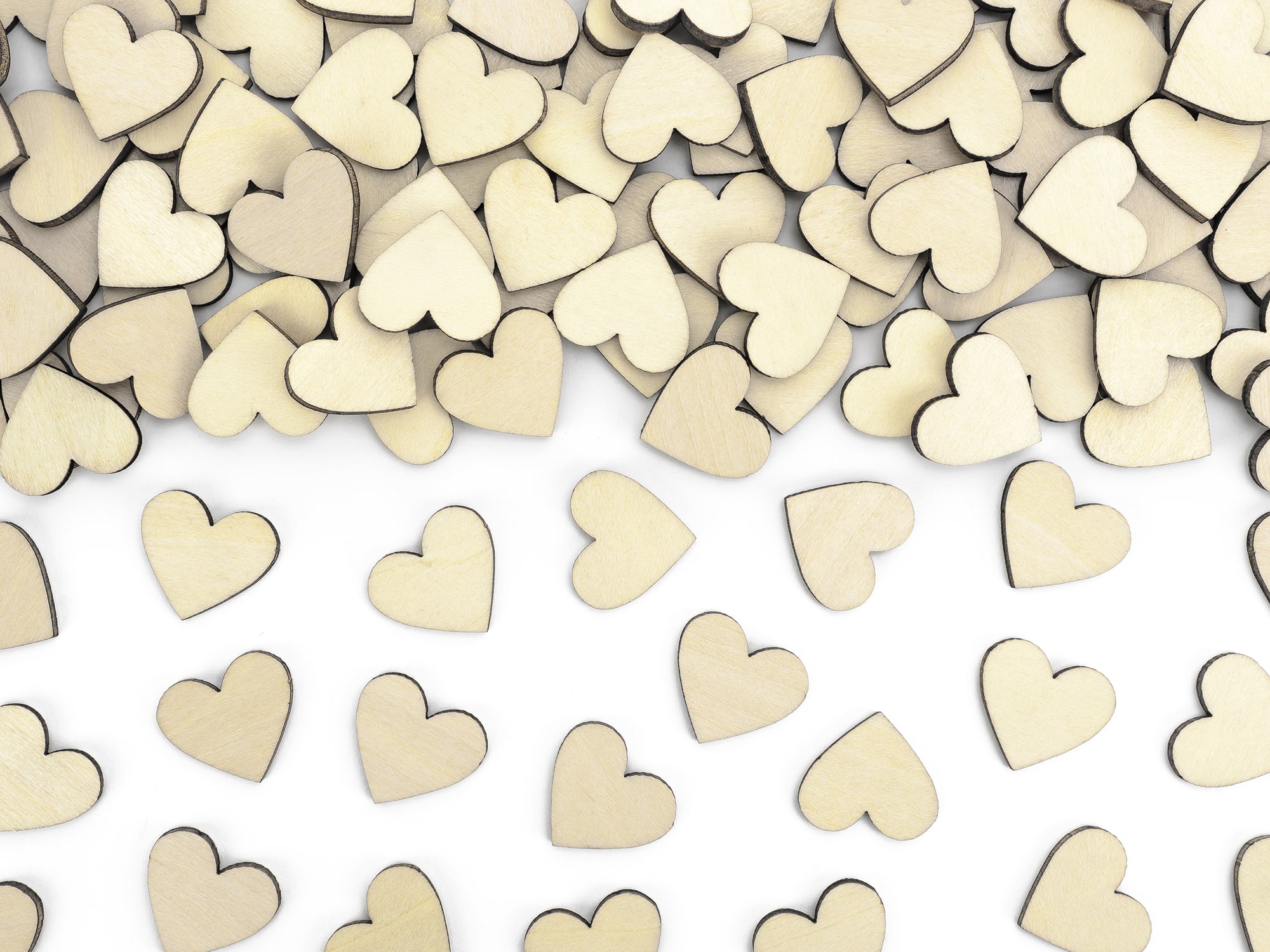 Wooden Confetti Hearts