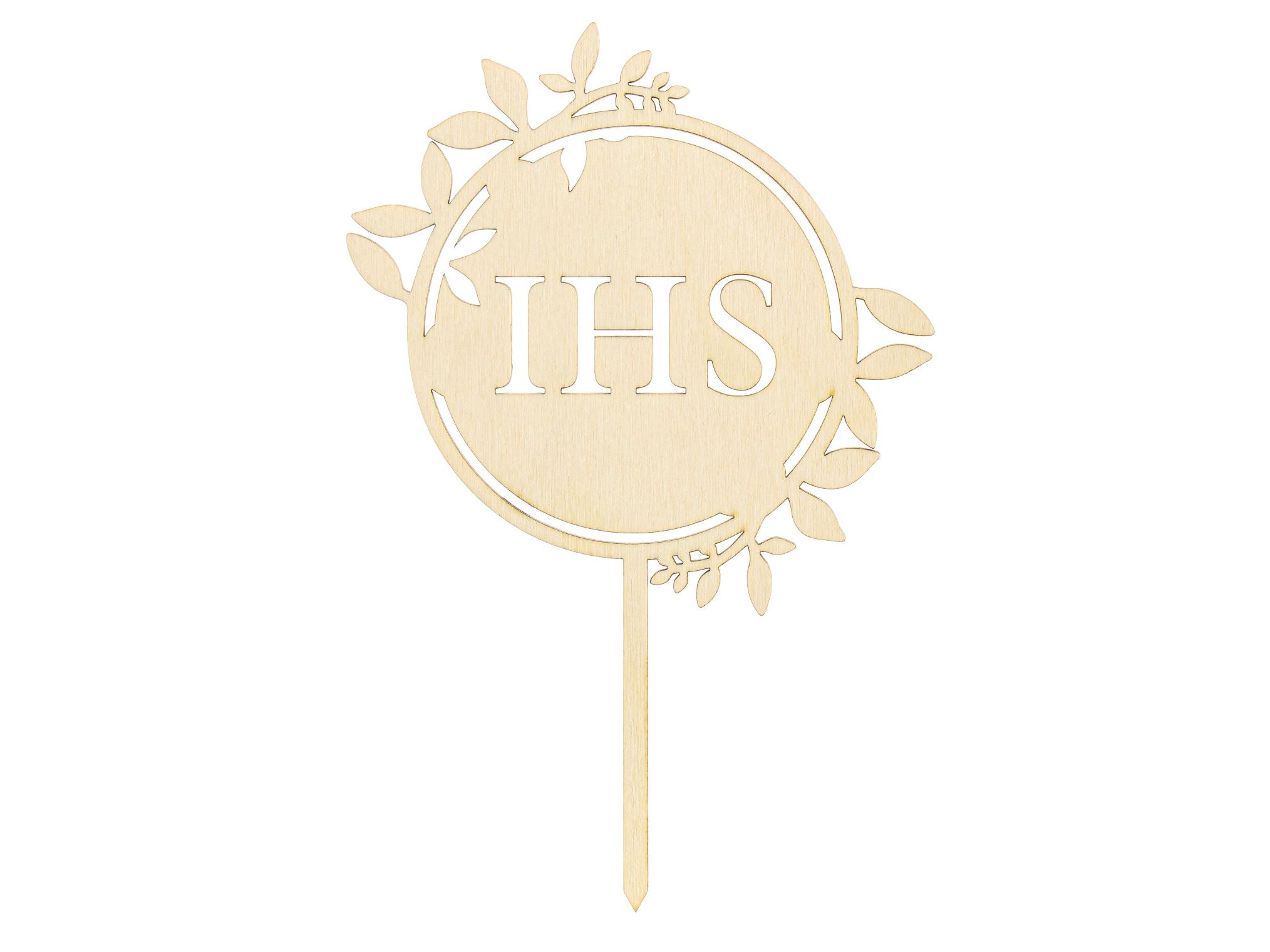 Wooden IHS Cake Topper