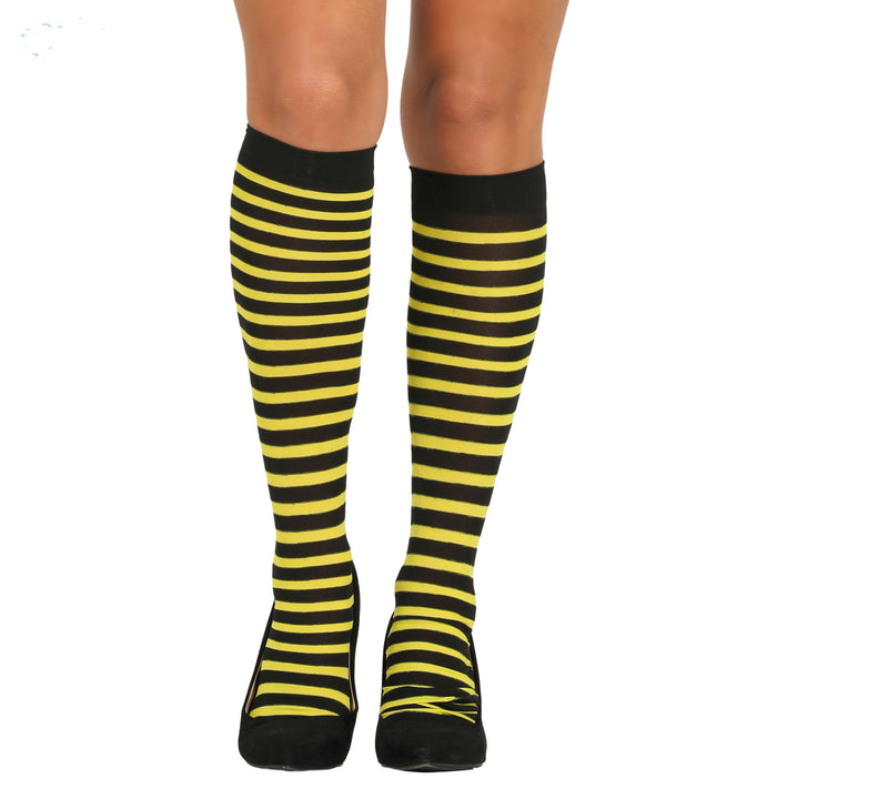 Yellow and Black Striped Thigh Highs