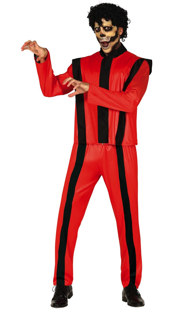 Zombie Singer Michael Jackson Thriller Men's 80's Costume Red
