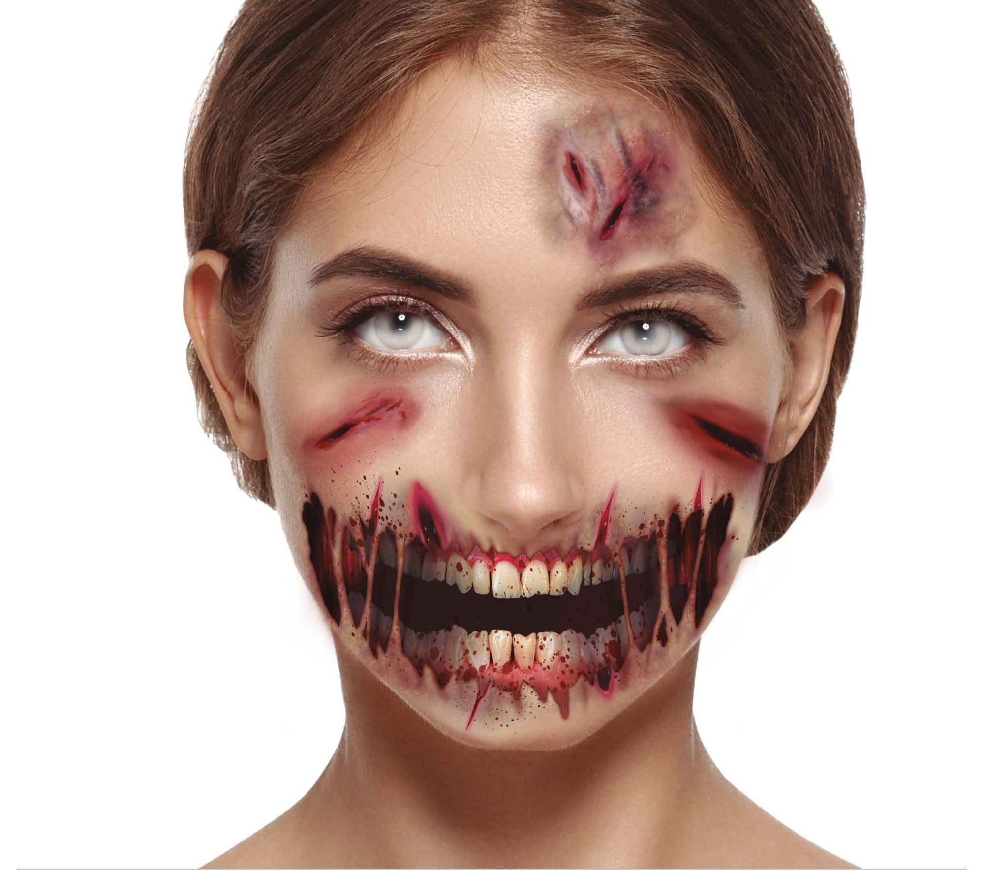 Zombie Wounds Face Tattoo