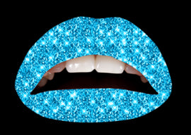 Violent Lips Blue Glitter Temporary Lip Tattoos