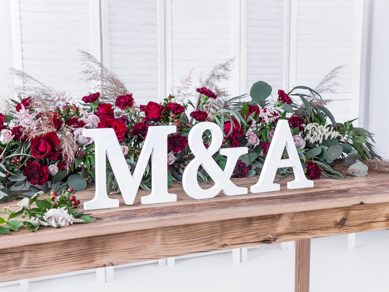 Wood letter A for wedding decor